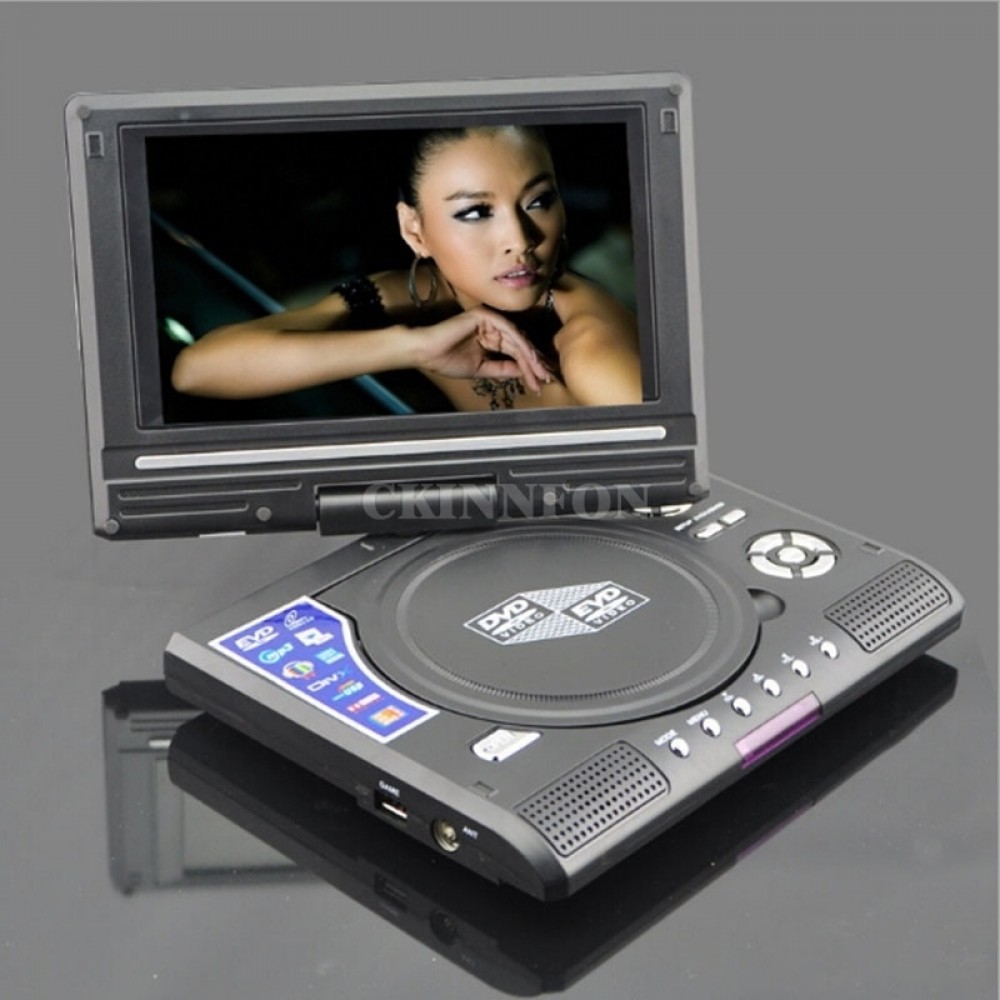 DHL 20PCS Portable 7.8 DVD Player LCD Screen Digital Video Disc Player Machine Swivel Screen Support TV Game CD DVD VCD