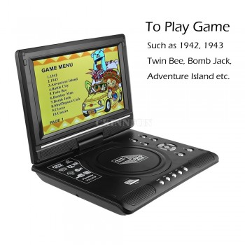 DHL 20PCS Portable 7.8 DVD Player LCD Screen Digital Video Disc Player Machine Swivel Screen Support TV Game CD DVD VCD