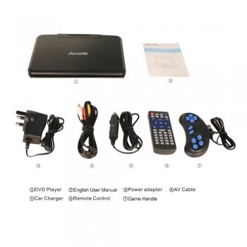 NS-915 9.5 Inch Portable DVD Player Swivel Screen Digital Multimedia Player Support Gamepad 2500mAh Rechargeable Battery
