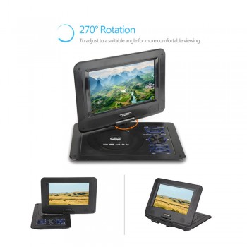 9.8inch Adjustable 3D Stereo Portable DVD Player Game Playing Hundreds of TV Channels HD DVD Player Supports 270 rotation