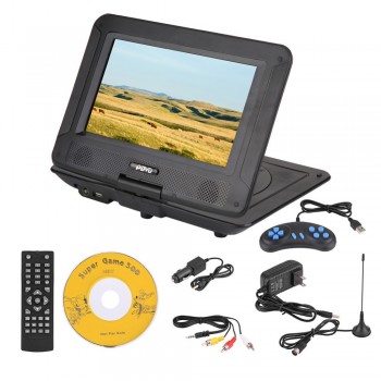 9.8inch Adjustable 3D Stereo Portable DVD Player Game Playing Hundreds of TV Channels HD DVD Player Supports 270 rotation