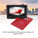 9.8 Inch Portable DVD Player Swivel Screen VCD CD MP3 DVD Player USB SD/MS/MMC Card TV Cable Game Disc Car Charger DVD Player