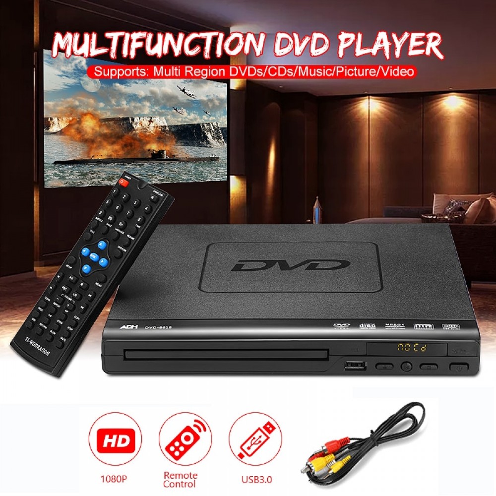 110V-240V USB Portable Multiple Playback DVD Player ADH DVD CD SVCD VCD Disc Player Home Theatre System With Romote Control