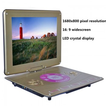 20 inch mobile DVD LCD Srceen Portable VCD EVD Player with TV Player Card Reader Widescreen disc player 3D effects Game Speaker