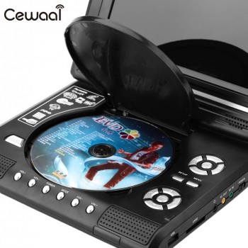7.0 HD LCD Portable DVD Player Swivel Screen Radio with In Car Charger