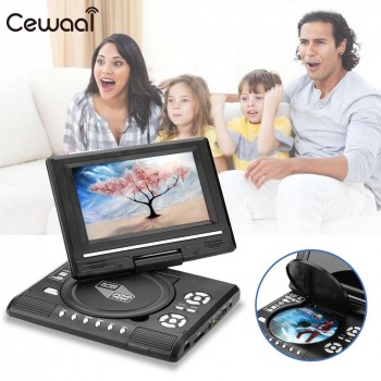 7.0 HD LCD Portable DVD Player Swivel Screen Radio with In Car Charger