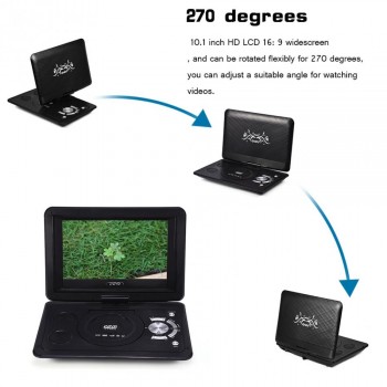 Powstro 13.9 inch 110-240V HD TV Portable DVD Player 800*480 Resolution 16:9 LCD Screen for EU Plug DVD Players 2018