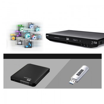 TRANSCTEGO 3D USB External Blu Ray Portable DVD Player HDD Players Media Player DVD Portatil Disk HD mp4 CD DVD Player Black