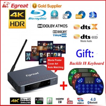 Egreat A5 4K UHD Media Player with HDR Blu-ray Hard Disk Player ISO Playback Navigation Menu Android 5.1 TV Box Spt DOLBY BD-ISO
