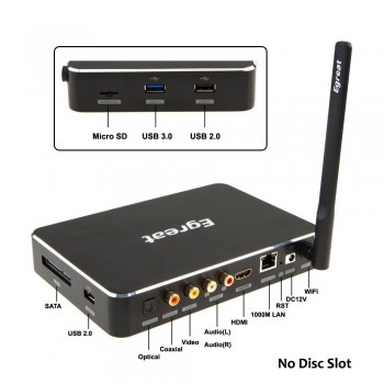 Egreat A5 4K UHD Media Player with HDR Blu-ray Hard Disk Player ISO Playback Navigation Menu Android 5.1 TV Box Spt DOLBY BD-ISO