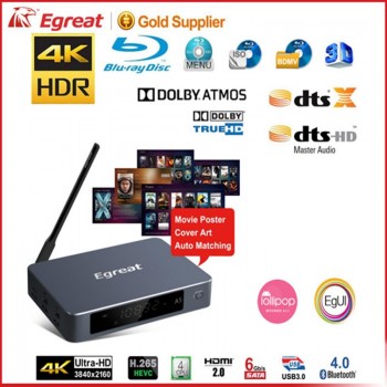 Egreat A5 4K UHD Media Blu-ray Hard Disk Play with HDR Android 5.1 TV Box Support 3D Blu-ray ISO Playback Navigation Menu, DOLBY