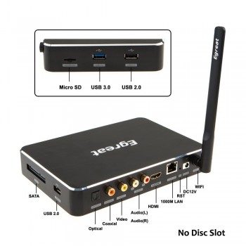 Egreat A5 4K UHD Media Blu-ray Hard Disk Play with HDR Android 5.1 TV Box Support 3D Blu-ray ISO Playback Navigation Menu, DOLBY