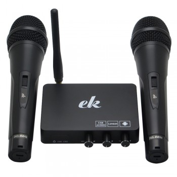 K2 Android TV Box PC Home KTV Mini Karaoke Echo Mixer System Digital Sound Audio Mixer Singing Machine + 2 Wireless Microphone