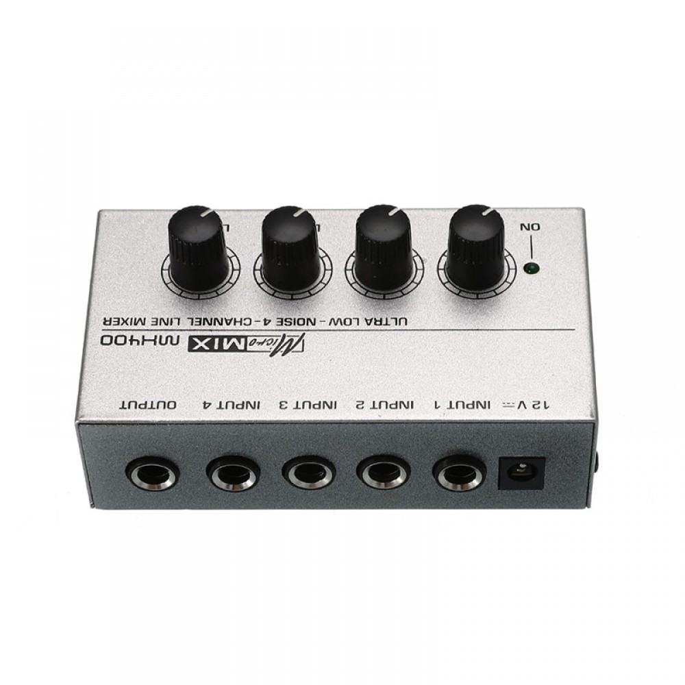 Portable 12V MX400 Micromix Low Voice 4 Channels Mono Line Studio Audio Mixer US Plug