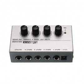 Portable 12V MX400 Micromix Low Voice 4 Channels Mono Line Studio Audio Mixer US Plug