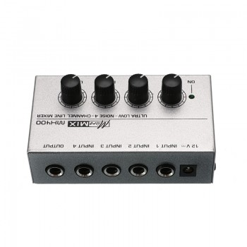 Portable 12V MX400 Micromix Low Voice 4 Channels Mono Line Studio Audio Mixer US Plug