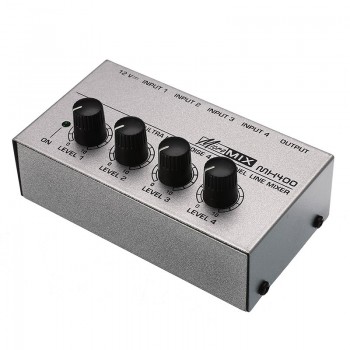 Portable 12V MX400 Micromix Low Voice 4 Channels Mono Line Studio Audio Mixer US Plug