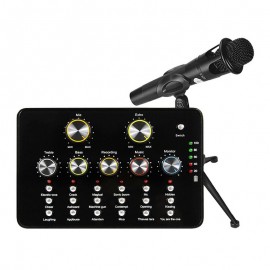 V10 USB Audio Microphone Portable Sound Card Internet Entertainment Personal Streaming Live Sound Applicable To PC Phone
