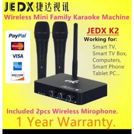 JEDX k2 WirelessMini Family Home Karaoke Echo System Singing Machine Box Karaoke Players USB Audio for Android TV Box PC Phones