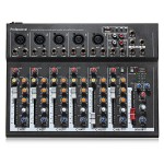 LEORY Karaoke Mixer Professional 7 Channel  Studio Audio Mixing Console Amplifier Digital Microphone Sound Mixer Sound Card