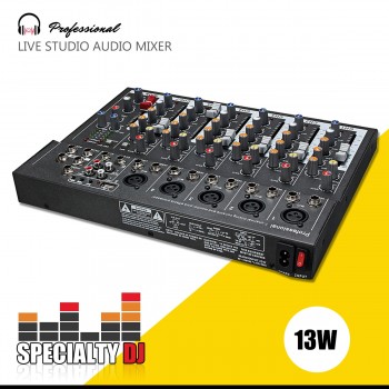 LEORY Karaoke Mixer Professional 7 Channel  Studio Audio Mixing Console Amplifier Digital Microphone Sound Mixer Sound Card