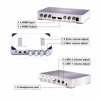 JEDX KM200 HDMI Karaoke Mini Family Home Karaoke Echo System Singing Machine Box Karaoke Players for Android TV Box PC Phones