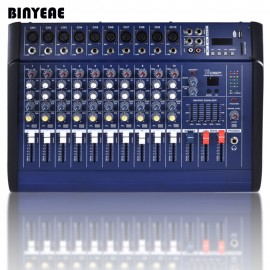 500W Professional Powered Sound Mixer for Studio Recording, Mixing Music on Stage Performance 10 Channels PMX1002