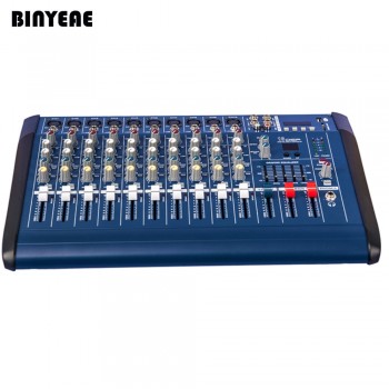 500W Professional Powered Sound Mixer for Studio Recording, Mixing Music on Stage Performance 10 Channels PMX1002