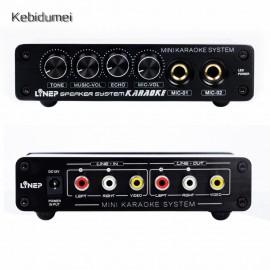 kebidumei Hot A933 Karaoke Machine System Sound Mixer Amplifier 12V W/ RCA In and Out Cable For PC Cellphone TV DJ Mini