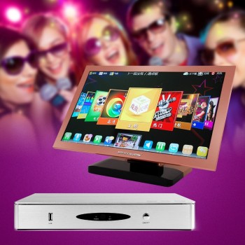 HD-HYNUDAL Home KTV HD Karaoke Player 4TB HDD Chinese Sing Machine with 80K Songs+Touch Screen+2 Wireless Microphone