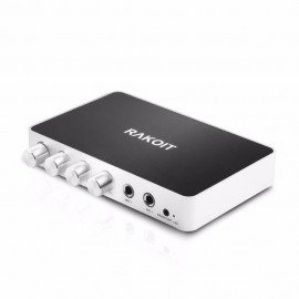 Portable Digital Stereo Audio Echo System Machine HDMI Karaoke Mixer Amplifier with 2 Mics Works with 4K/2K TV, PC, Home Theater