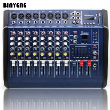 NFS2RU  500W RMS PMX802 Professional Powered Audio DJ Mixer 8 Channel Mezcladora De DJ Mikser Mischer With USB and LED