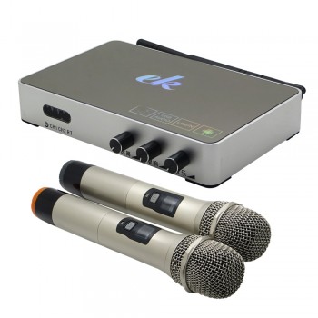 K5 Professional UHF Wireless V4.0 Microphone Family Home Car Karaoke Echo System Singing Microphone Box Karaoke Player