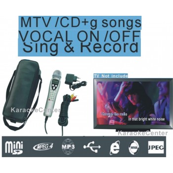 Karaoke Singing Machine Magic Karaoke Microphone System W/songs Recordable,Home Audio Video System,Play MTV cdg