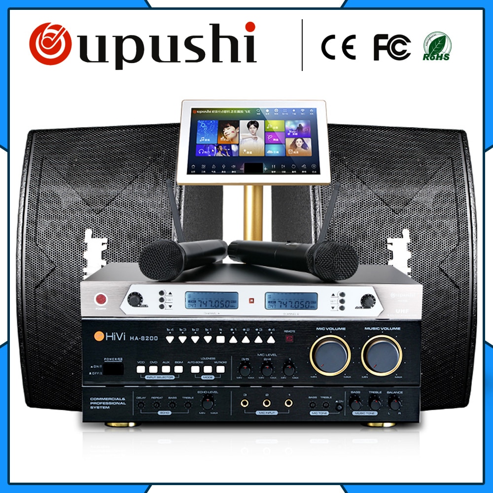 Family Karaoke Party ktv  player system + 2T+ 19  touch screen w / song +  power amplifier +speaker/audio/Sound/horn+micphone