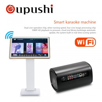 oupushi ok-3  Home KTV Mini Karaoke  Mixer System Digital Sound Audio Mixer Singing Machine 2 Wireless Microphone speaker