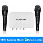 Karaoke Sound Mixer Reverb for PC IPod MID DVD HD Player With 2pcs Dynamics Karaoke Microphone For Karaoke Machine Free Shipping