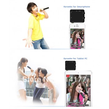 White Mini Karaoke Player Best Buy For iPad tablet PC Android Smart phone,Sound mixer free 2 microphone and Free shipping!