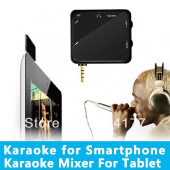 White Mini Karaoke Player Best Buy For iPad tablet PC Android Smart phone,Sound mixer free 2 microphone and Free shipping!