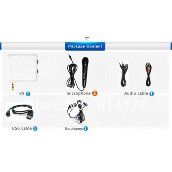 White Mini Karaoke Player Best Buy For iPad tablet PC Android Smart phone,Sound mixer free 2 microphone and Free shipping!