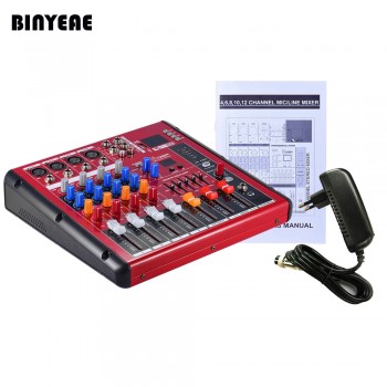 4 Channel Mini Table de Mixage, Mixer with USB Bluetooth Control, XLR/6.3 MM Plug-in for DJ Sound SMR401