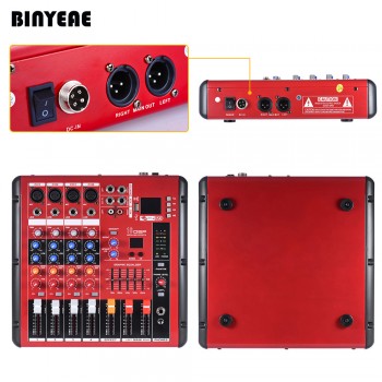 4 Channel Mini Table de Mixage, Mixer with USB Bluetooth Control, XLR/6.3 MM Plug-in for DJ Sound SMR401