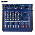 MLLSE PMX602 Professional Home Karaoke System 6 Channel Power Audio DJ Mixer 500W Amplifier for Solo Stage Live Studio
