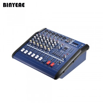MLLSE PMX602 Professional Home Karaoke System 6 Channel Power Audio DJ Mixer 500W Amplifier for Solo Stage Live Studio