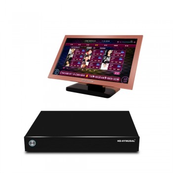 HD-HYNUDAL Professional HDD Karaoke Machine Home KTV Player 4TB HDD Player with 80K Songs 21.5Touch Screen+2pcs Wireless Mic