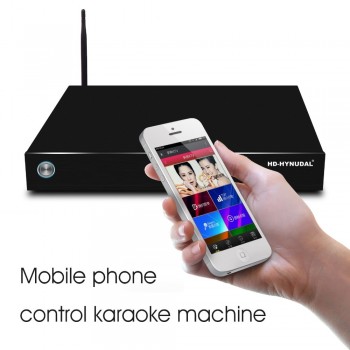 HD-HYNUDAL Professional HDD Karaoke Machine Home KTV Player 4TB HDD Player with 80K Songs 21.5Touch Screen+2pcs Wireless Mic