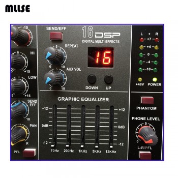 5 Channel Amplifier Audio Mixer DJ Console Mixing Mezcladora De DJ MX502D For Karaoke 500W