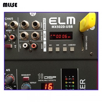 5 Channel Amplifier Audio Mixer DJ Console Mixing Mezcladora De DJ MX502D For Karaoke 500W