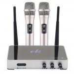 K5 Wireless 4.0 PC Home KTV Mini Karaoke Echo System Singing Machine Box Karaoke Player + 2 Wireless UHF Microphone