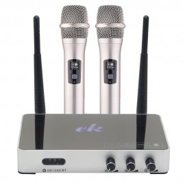 K5 Wireless 4.0 PC Home KTV Mini Karaoke Echo System Singing Machine Box Karaoke Player + 2 Wireless UHF Microphone